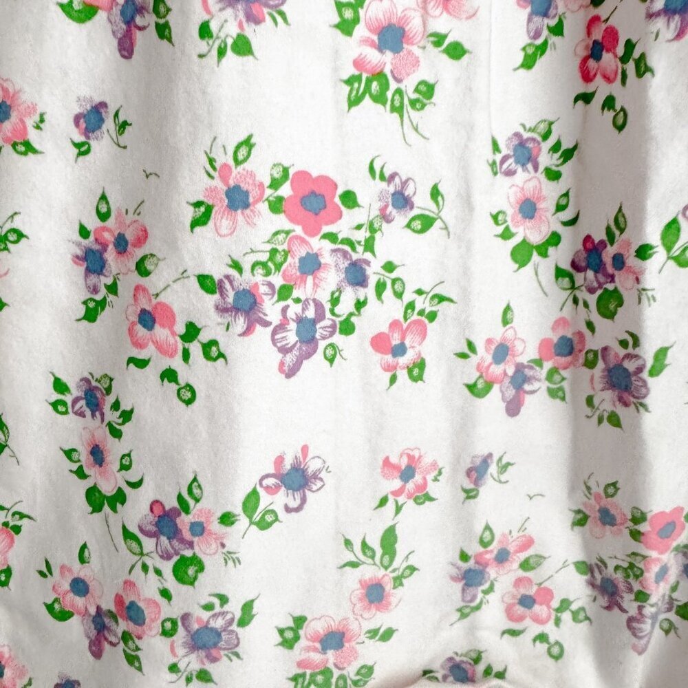 Vintage Mr. Robert 100% Cotton Flannel Pink Blue Floral Nightgown L - Picture 4 of 4